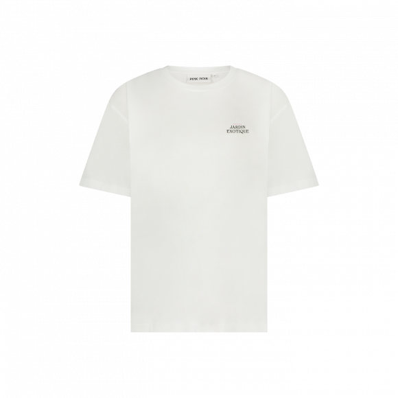 Pink Noir - Wit T-shirt backprint palm Wit XXL - Maat XXL