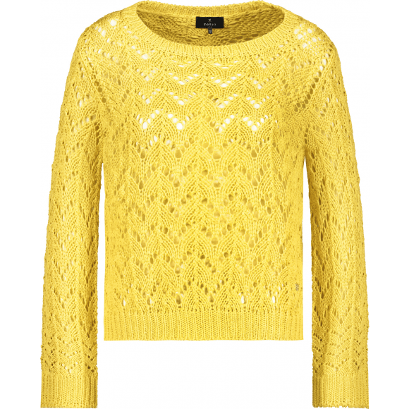 Monari - Geel Pullover gehaakt Geel 38 - Maat 38