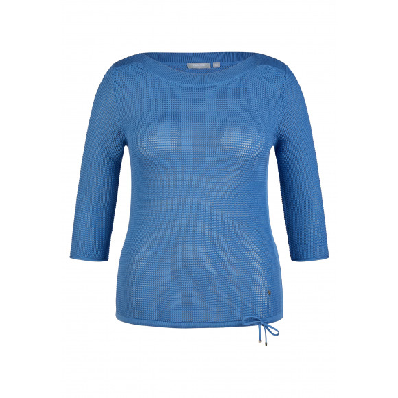 Rabe - Blauw Pullover opengewerkt Blauw 46 - Maat 46