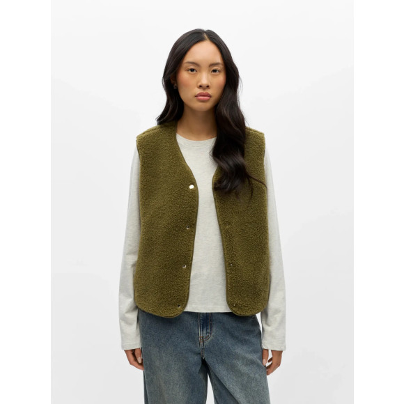 Object - Olijf | Gilet | Dames |Olijf | Kamst mode