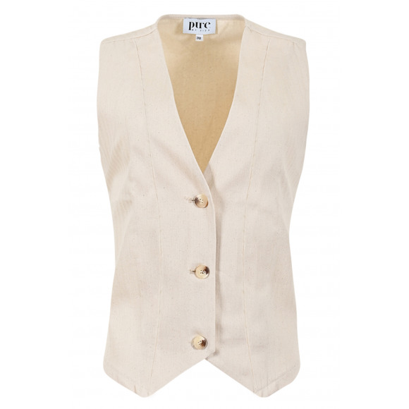Zizo - Beige | Dames | Gilet | Beige | 40 | regular | Kamst mode