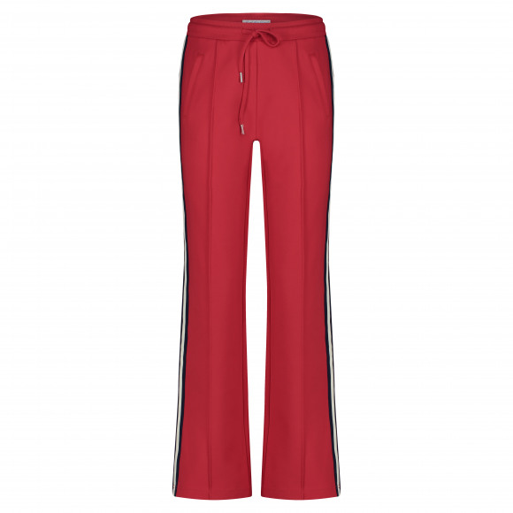 Red Button - Rood Sweat wide leg pantalon met bies Rood 34