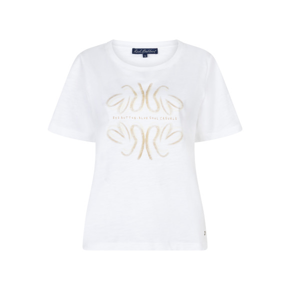 Red Button - White/Butteryellow | unisex | Top | White/Butteryellow | XXL | regular | Kamst mode