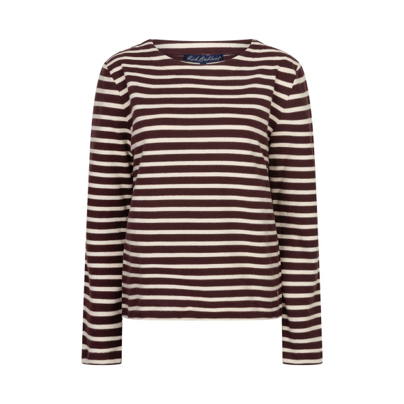 Red Button - Burgundy/cream | Top | unisex |burgundy/cream | Kamst mode