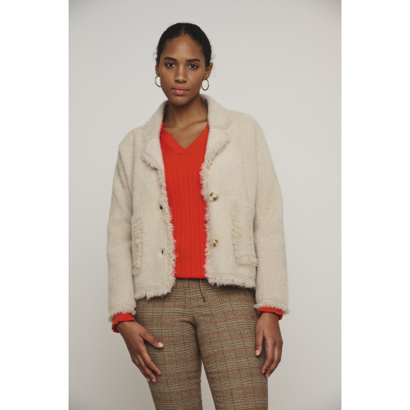 Rino & Pelle - Beige Vestje rever fluffy Beige XXS
