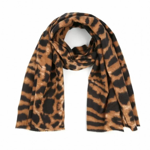 Sunset Fashion - Bruin Sjaal animal Bruin One Size - Maat One Size