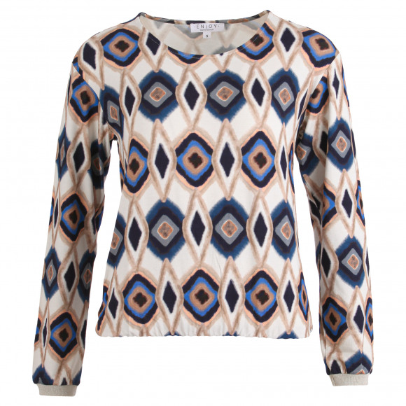 Enjoy - Blauw Sweater blouson aop Blauw S - Maat S