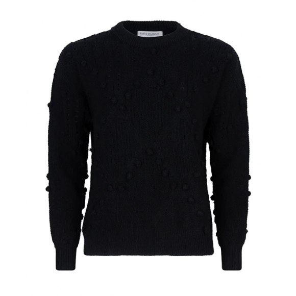 Lofty Manner - Zwart Sweater pompon Zwart XL - Maat XL