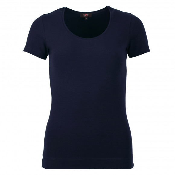 Enjoy - Blauw T-shirt KM basis Blauw S - Maat S