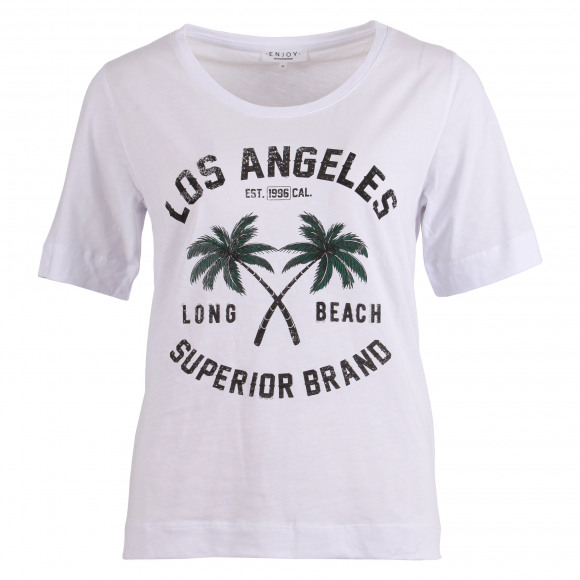 Enjoy - Wit T-shirt Los Angeles Wit S - Maat S