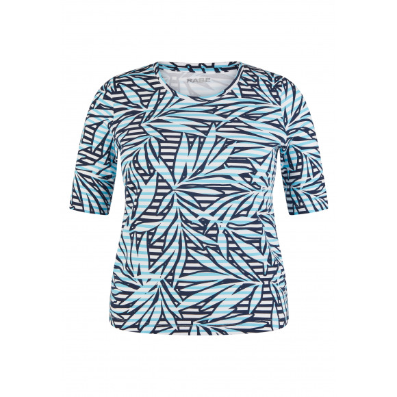 Rabe - Multicolor T-shirt streep/print Multicolor 48 - Maat 48