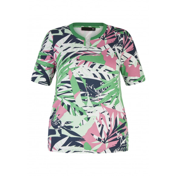 Rabe - Groen T-shirt tulphals Groen 44 - Maat 44