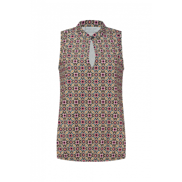 Helena Hart - Roze Top Bella print Roze S - Maat S