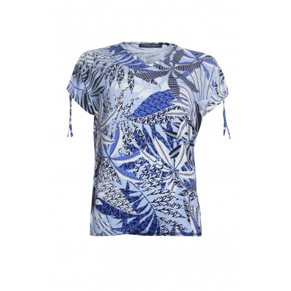 Roberto Sarto - Blauw Top bladprint Blauw 44 - Maat 44