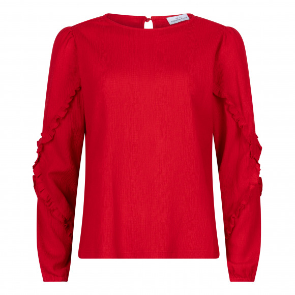 Lofty Manner - Rood Top lm effen ruches Rood S - Maat S