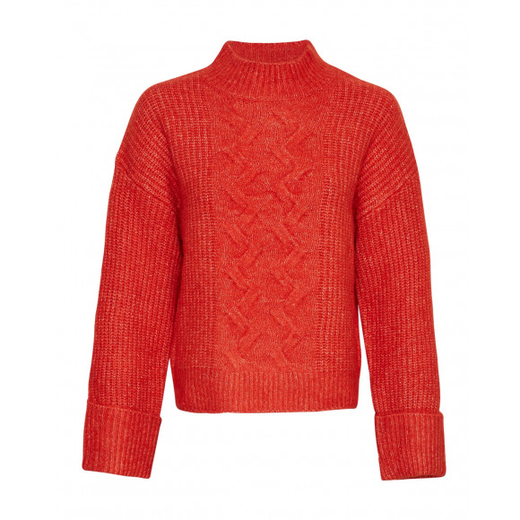 MSCH - Rood Trui omslagmouw met wol Rood M/L - Maat M/L