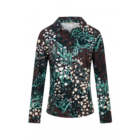 Dreamstar - Groen Blouse tricot print Groen M - Maat M