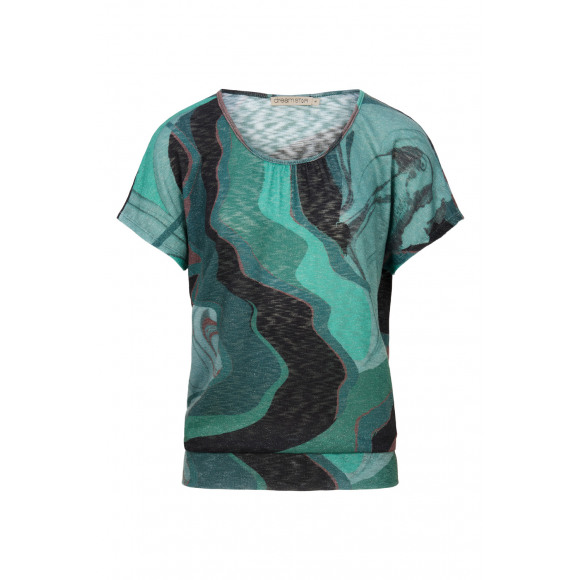 Dreamstar - Groen Blouson korte mouw print Groen L - Maat L