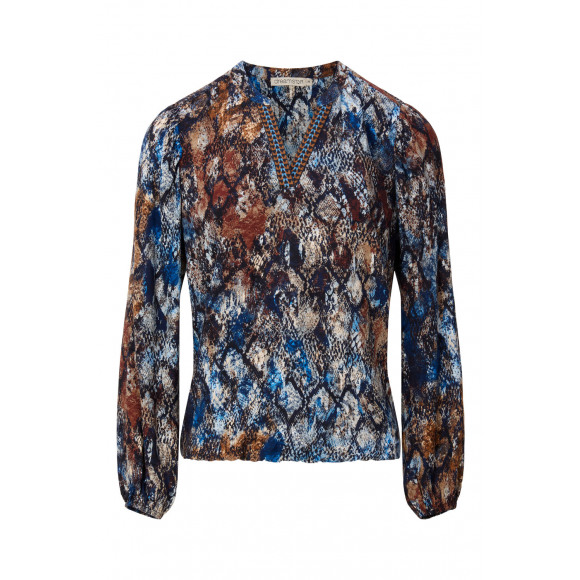 Dreamstar - Blauw Blouson v-hals pint Blauw 46 - Maat 46