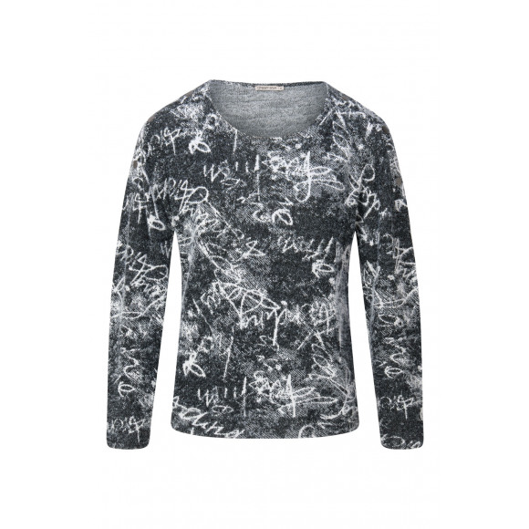 Dreamstar - Zwart Trui harig print Zwart L - Maat L