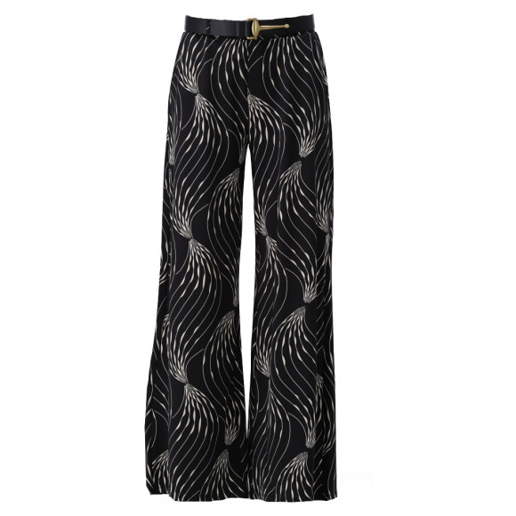 K Design - Zwart Broek print Zwart M - Maat M