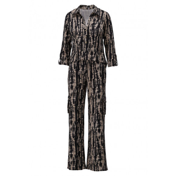 K Design - Zwart Jumpsuit print Zwart XL - Maat XL