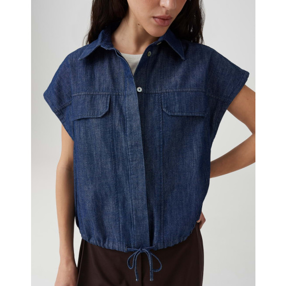 Opus - Mid oxford blue | Blouse | unisex |mid oxford blue | Kamst mode