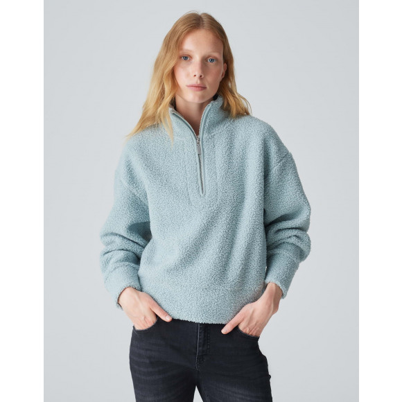 Opus - Blauw Teddy wintertrui Blauw 38 - Maat 38