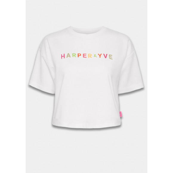 Harper & Yve - Wit T-shirt frontprint Wit XS - Maat XS