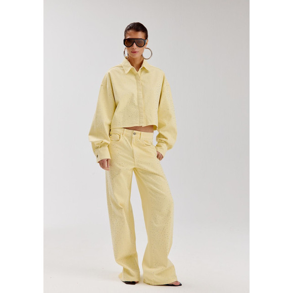 Harper & Yve - Licht Geel | Dames | Broek | Licht Geel | 33 | regular | Kamst mode