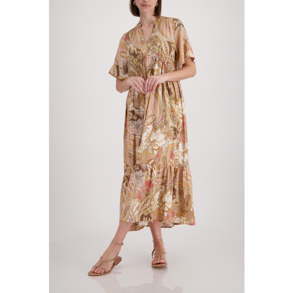 Monari - Mocca gemustert | unisex | Jurk | mocca gemustert | 44 | regular | Kamst mode
