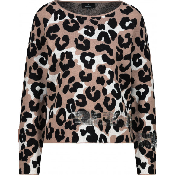 Monari - Bruin Pullover animal Bruin 38 - Maat 38