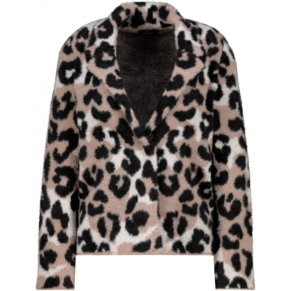 Monari - Bruin Blazer fluffy print Bruin 38 - Maat 38