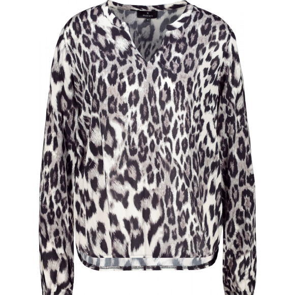 Monari - Zwart Blouse animal print Zwart 38 - Maat 38