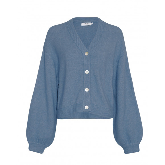 MSCH - Blauw Vest v-hals gebreid Blauw XS/S - Maat XS/S