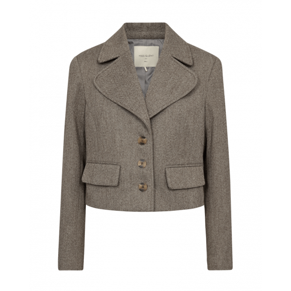 FreeQuent - Grijs Blazer visgraad Grijs M - Maat M