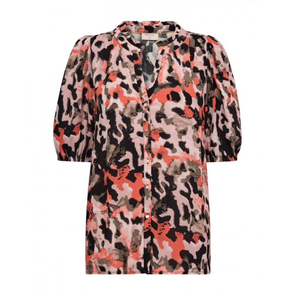FreeQuent - Oranje Blouse print km Oranje M - Maat M
