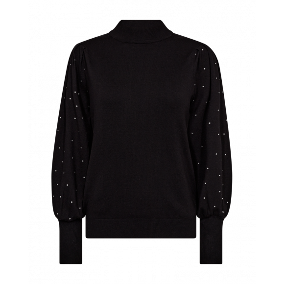 FreeQuent - Zwart Pullover strass Zwart XL - Maat XL