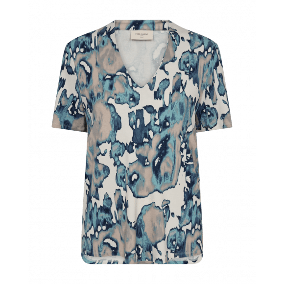 FreeQuent - Blauw T-shirt print Blauw XS