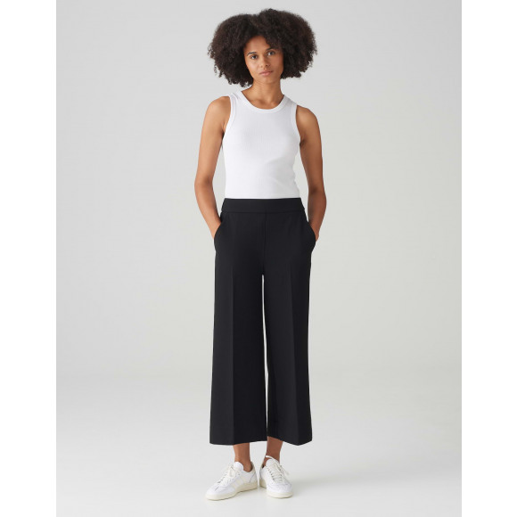 Opus - Zwart Wide leg broek enkelvrij Zwart 36