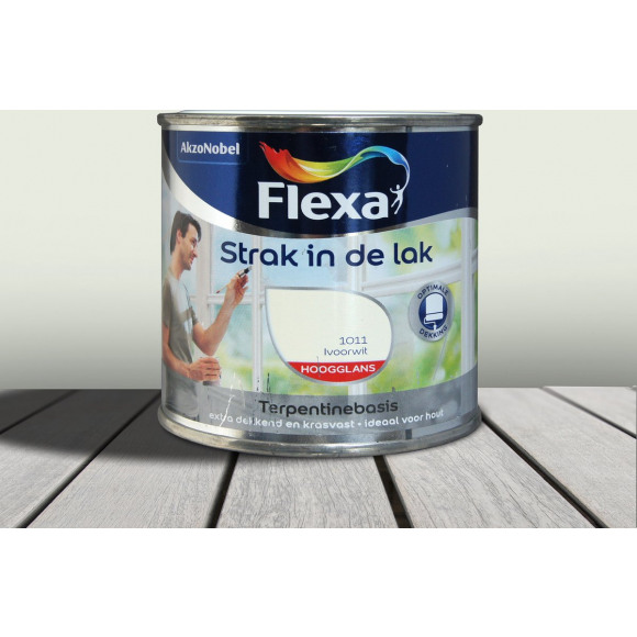 Flexa Flexa Strak In De Lak Alkyd Hoogglans Ivoorwit 1,25 liter 1011 1,25 L