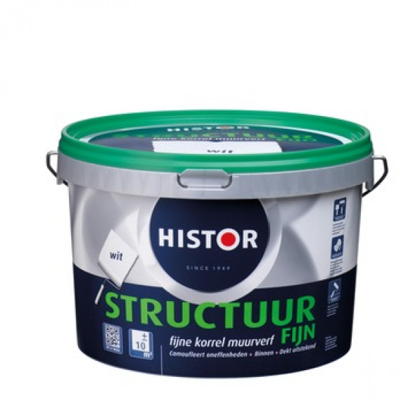 Histor Histor Structuur Fijn Muurverf 2,5L Wit 2,50 L