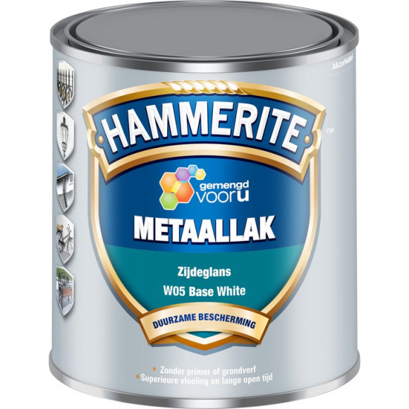 Hammerite Hammerite Zijdeglans Metaallak W05 1 liter Wit 1,00 L