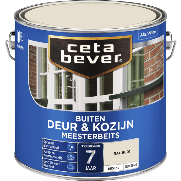 Cetabever CetaBever Gevel & Kozijn Snel Beits Ral 9001 Wit 2,50 L
