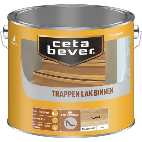 Cetabever CetaBever Binnen Trappenlak Transparant Mat Blank Blank 750 ML