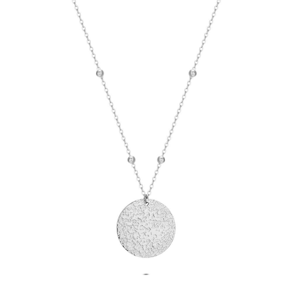 Collier Chaîne Métal Gris Avec Fleurs Strassées Bleu Nuit - Garanti Sans Nickel - Neuf Avec étiquettes