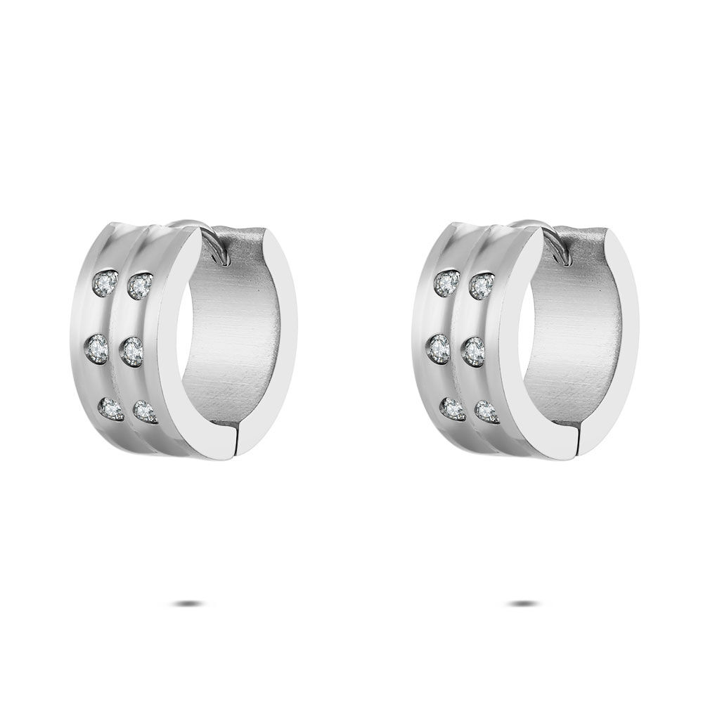 Boucles D'Oreilles Homme - Lot De 5 Paires Aimantées, Formes Rondes Et Carrées, Argenté, Sans Perçage