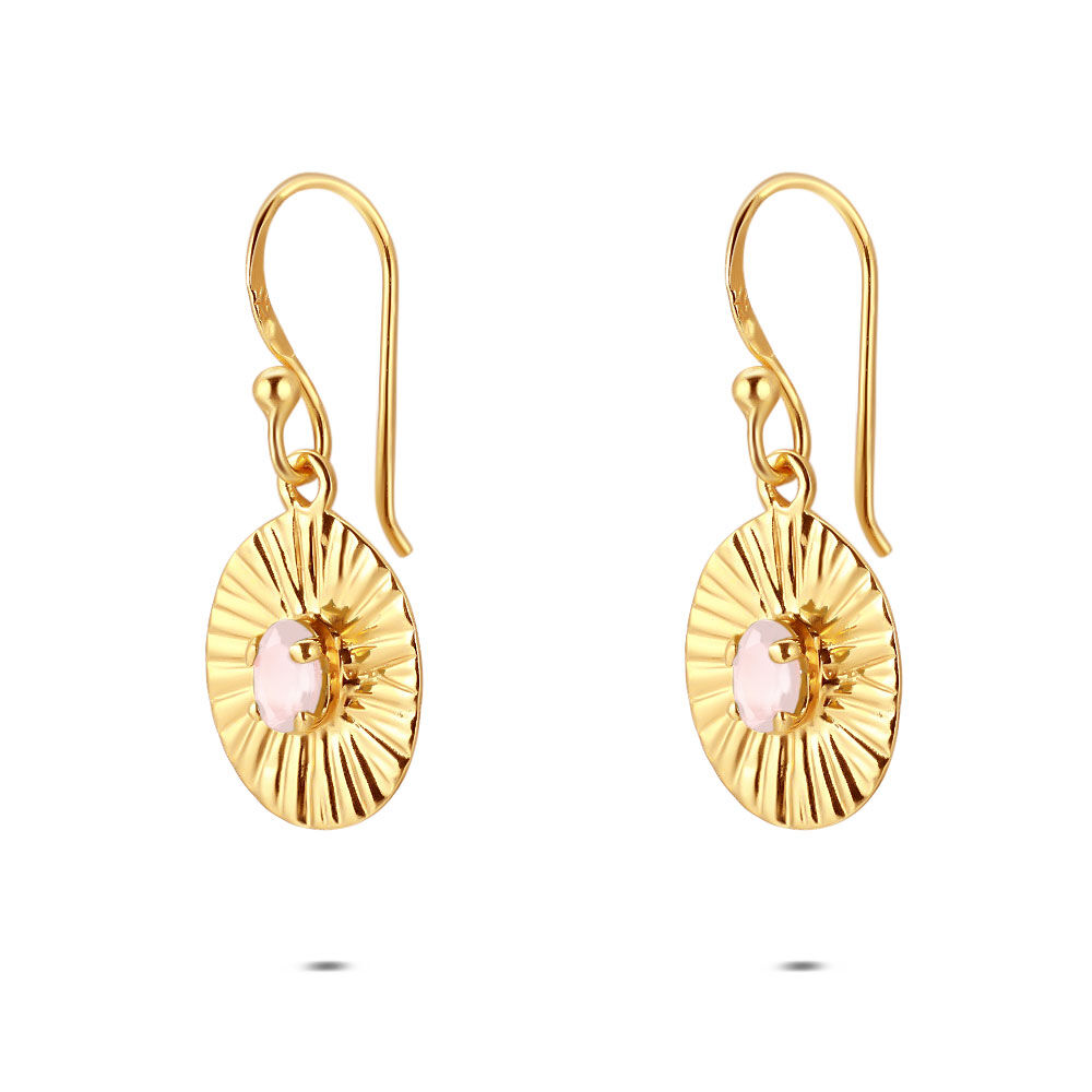 Boucles D'oreilles Pendantes Dorées Modèle 45 - Alliage, Dormeuses, Neuf Sans Emballage