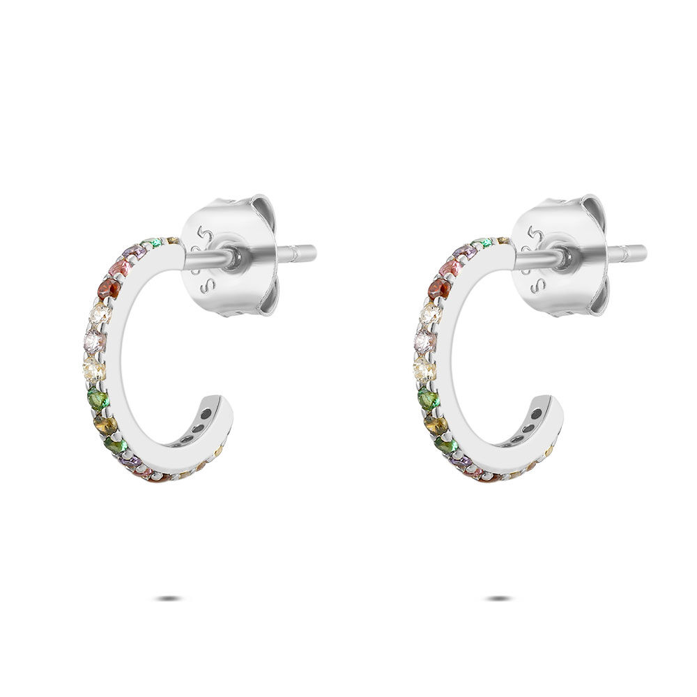 Boucles D’oreilles étoiles Argentées Avec Perles – 6x7 Cm, Neuves Avec étiquettes