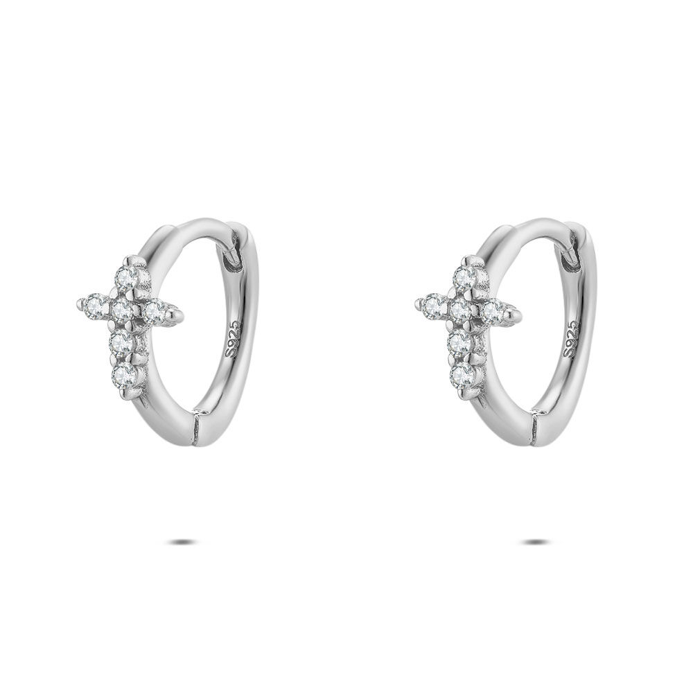 Boucles D'Oreilles Argentées En Forme De Bonbon - 21x6 Mm - Style Fantaisie Mignon